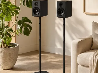 Sanus VuePoint Adjustable Speaker Stands - Pair, 27-38 in.