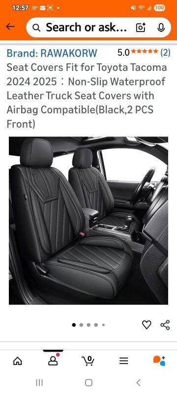 New in Package! Toyota Tacoma Seat Covers (FRONT)