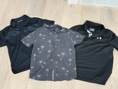Lot of 3 Boys' Shirts: TravisMathew (S) Under Armour (M), Rip Curl (M)