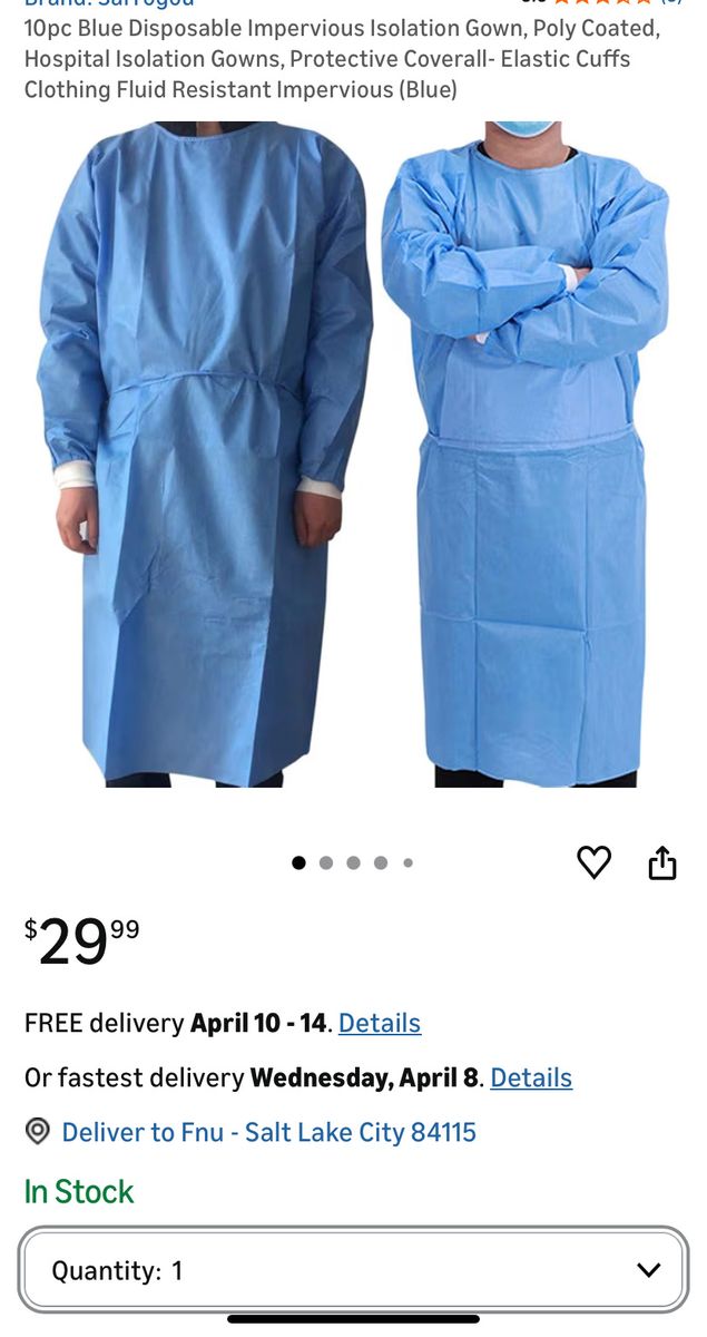 Protective Isolation Gowns (New / Sealed)