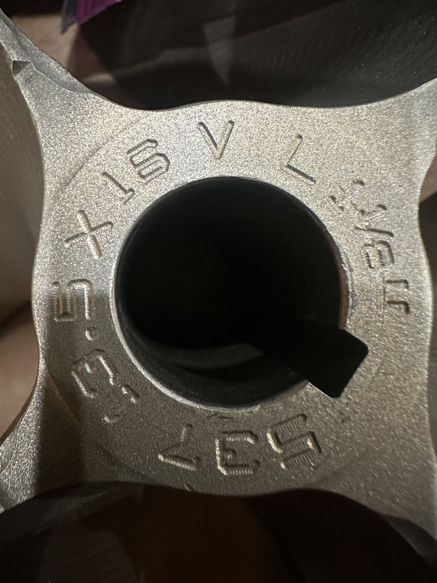 537  13.5X16 V L  1 1/8' Shaft size Freshly tuned and balanced