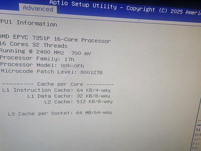 (UNLOCKED) AMD EPYC 7351P 2.4GHz 16 Core 64MB 170W SP3 CPU PS735PBEVGPAF
