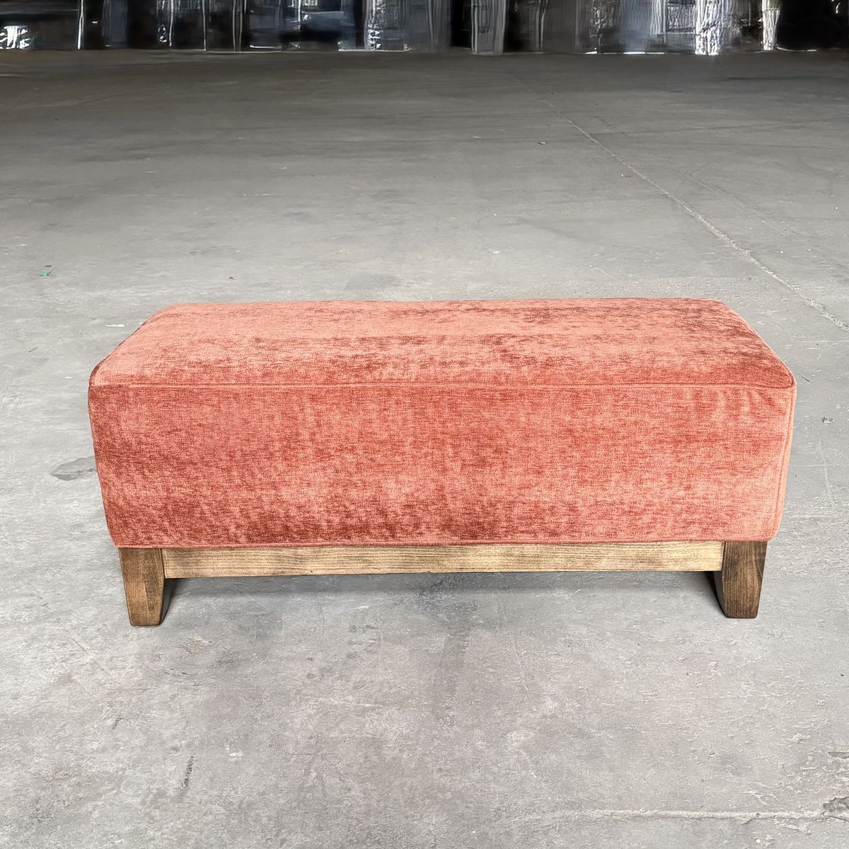 New upholstered mid century modern bench seat