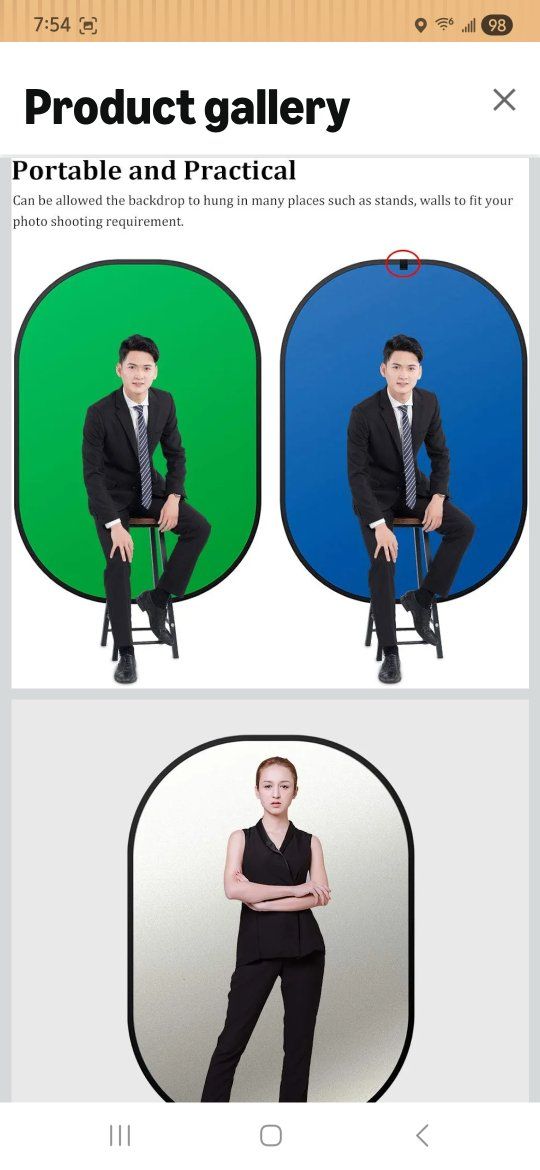 Pop-up Backdrop Collapsible 4-in-1 Double-Sided Green & Blue Screens with Carry Bag, 5x6.5ft