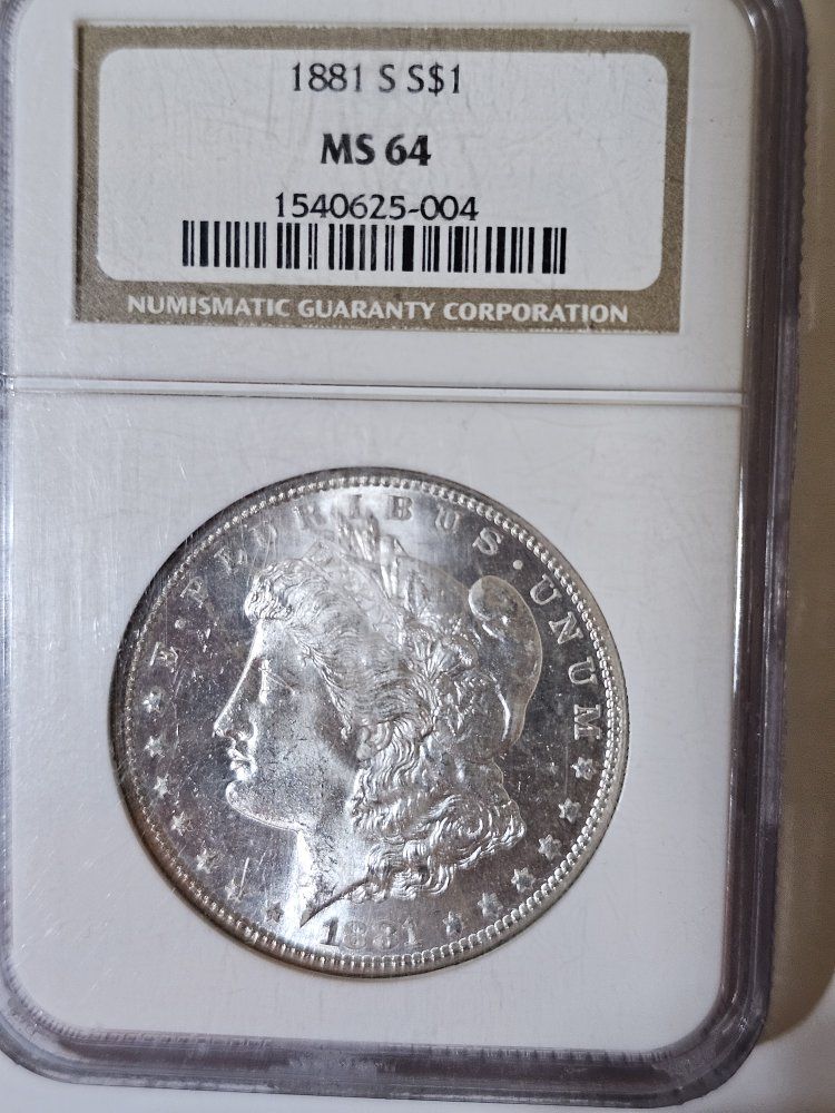 1881 S Morgan Silver Dollar NGC MS 64 - Certified US Coin Collectible