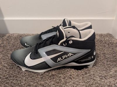 Nike Alpha Menace 4 Pro Black White Football Cleats Men’s Size 12.5