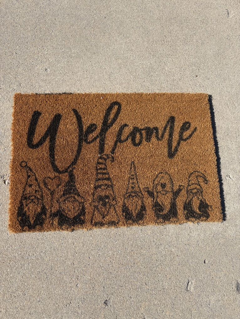 Valentines Coir Rug - Gnomes