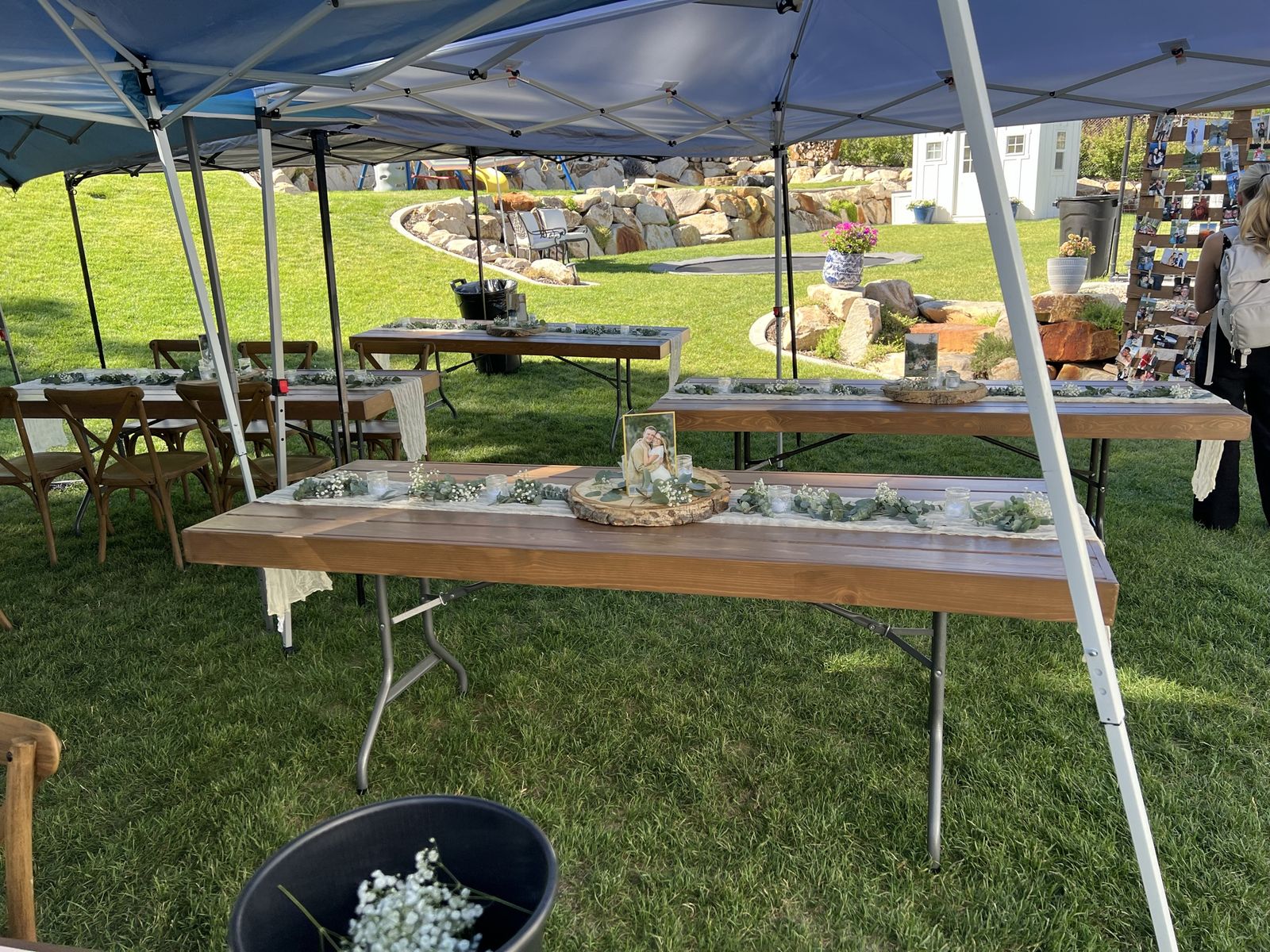 Folding Wedding/Event Tables - Rustic Wood Top with Metal Legs, Multiple Sizes