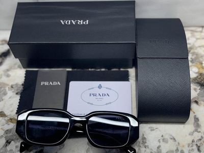 Prada Black and Silver Sunglasses