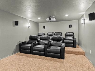 Selling the Black Home Theater Recliner Seating - 1 - 3 chair set, 1 - 4 chair set.