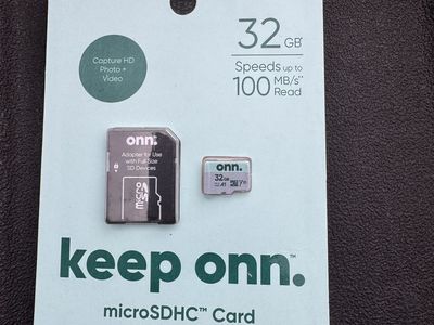 onn. 32GB microSDHC Card with Adapter - 100MB/s Read Speed, Full HD Video, V10 A1