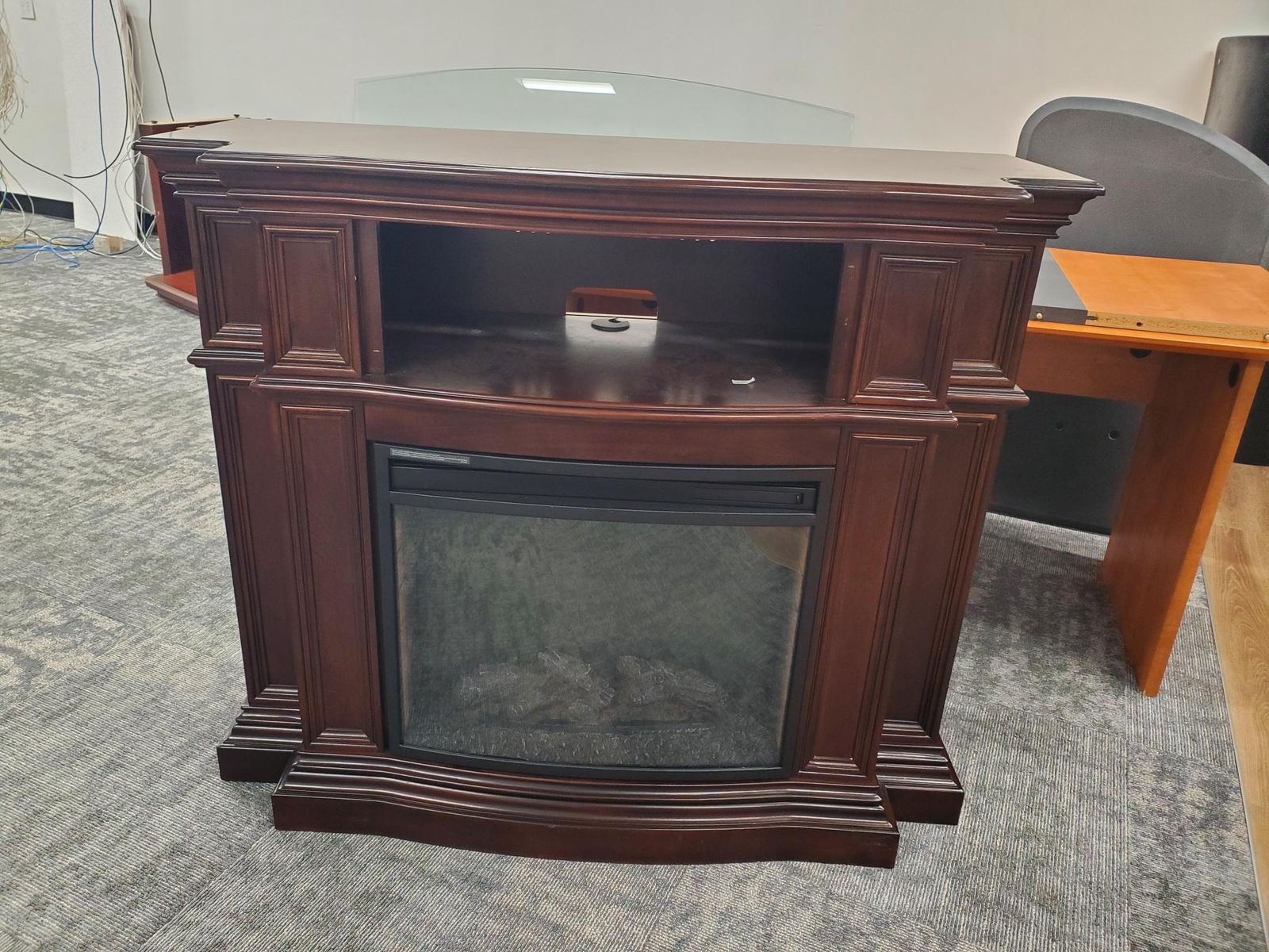 Mahogany Mantel with Electric Fire
