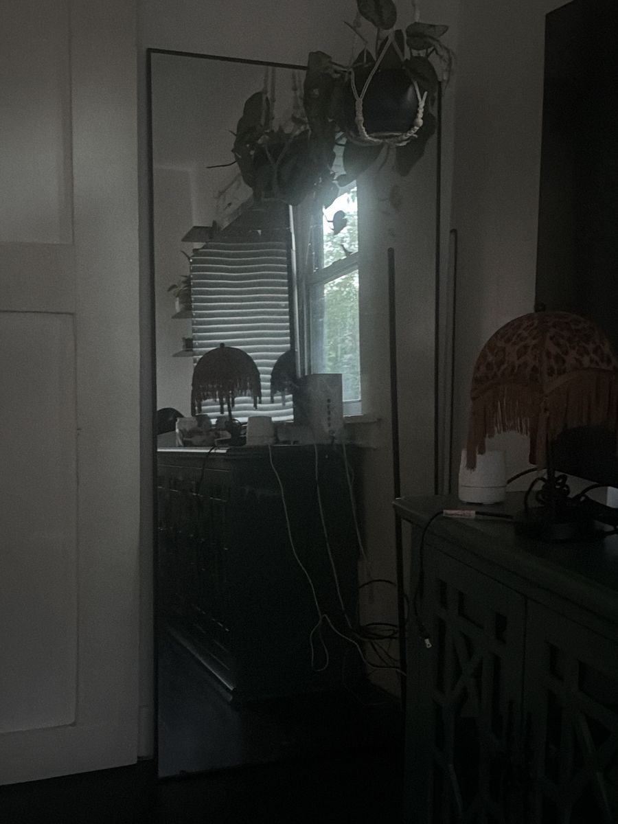 Full Length Floor Mirror with Minimalist Black Metal Frame