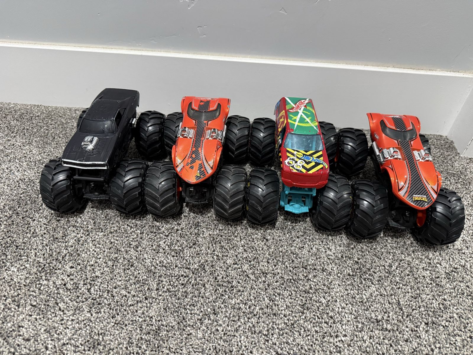Big Hot Wheels Monster Trucks Lot of 4 Toy Trucks