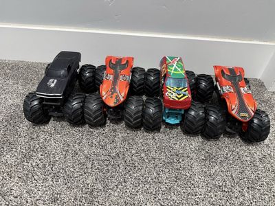 Big Hot Wheels Monster Trucks Lot of 4 Toy Trucks