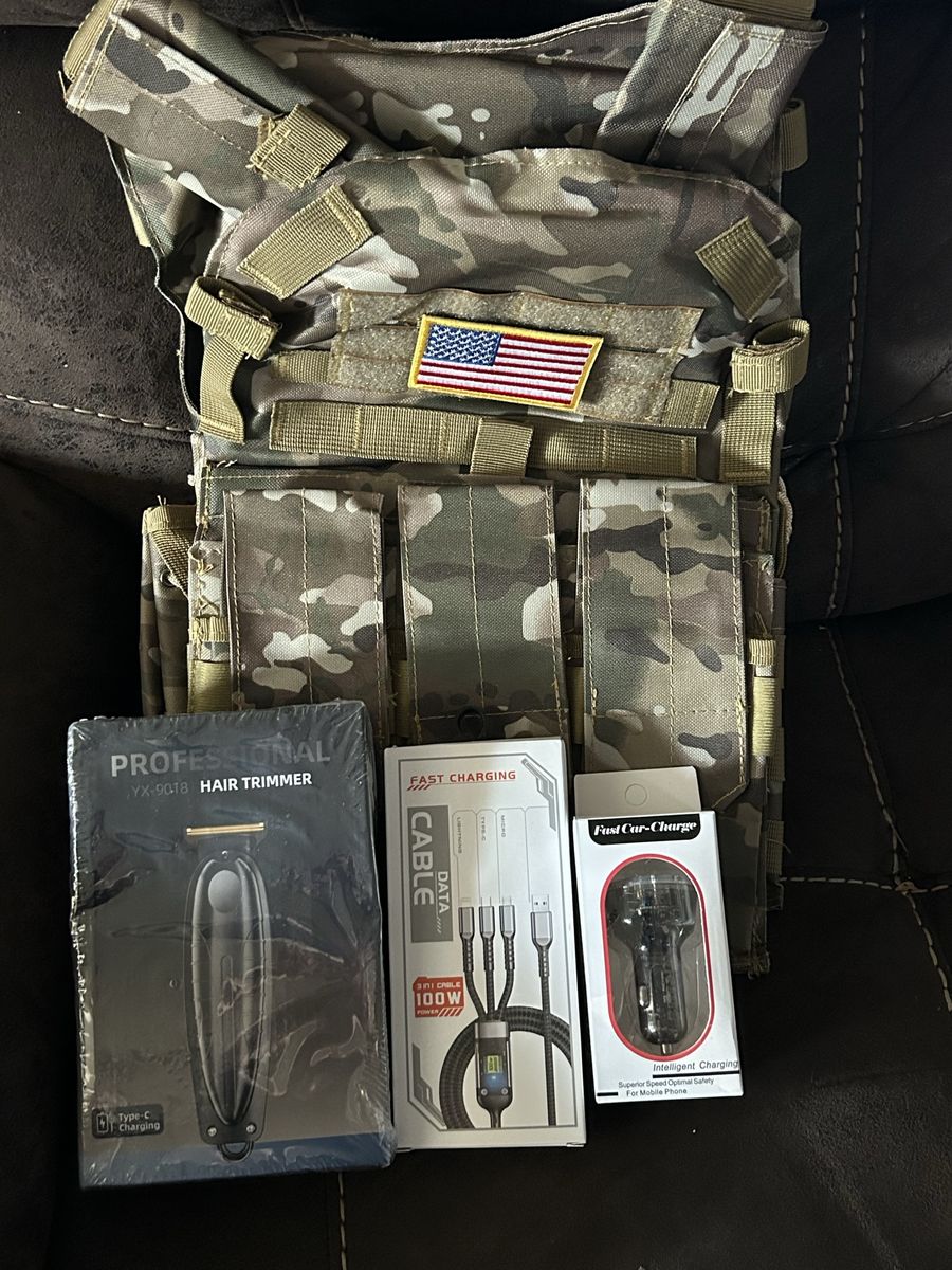 Professional YX-9018 Hair Trimmer + Fast Charging 3-in-1 Cable & Car Charger (New, Unused) plus army tactical vest included