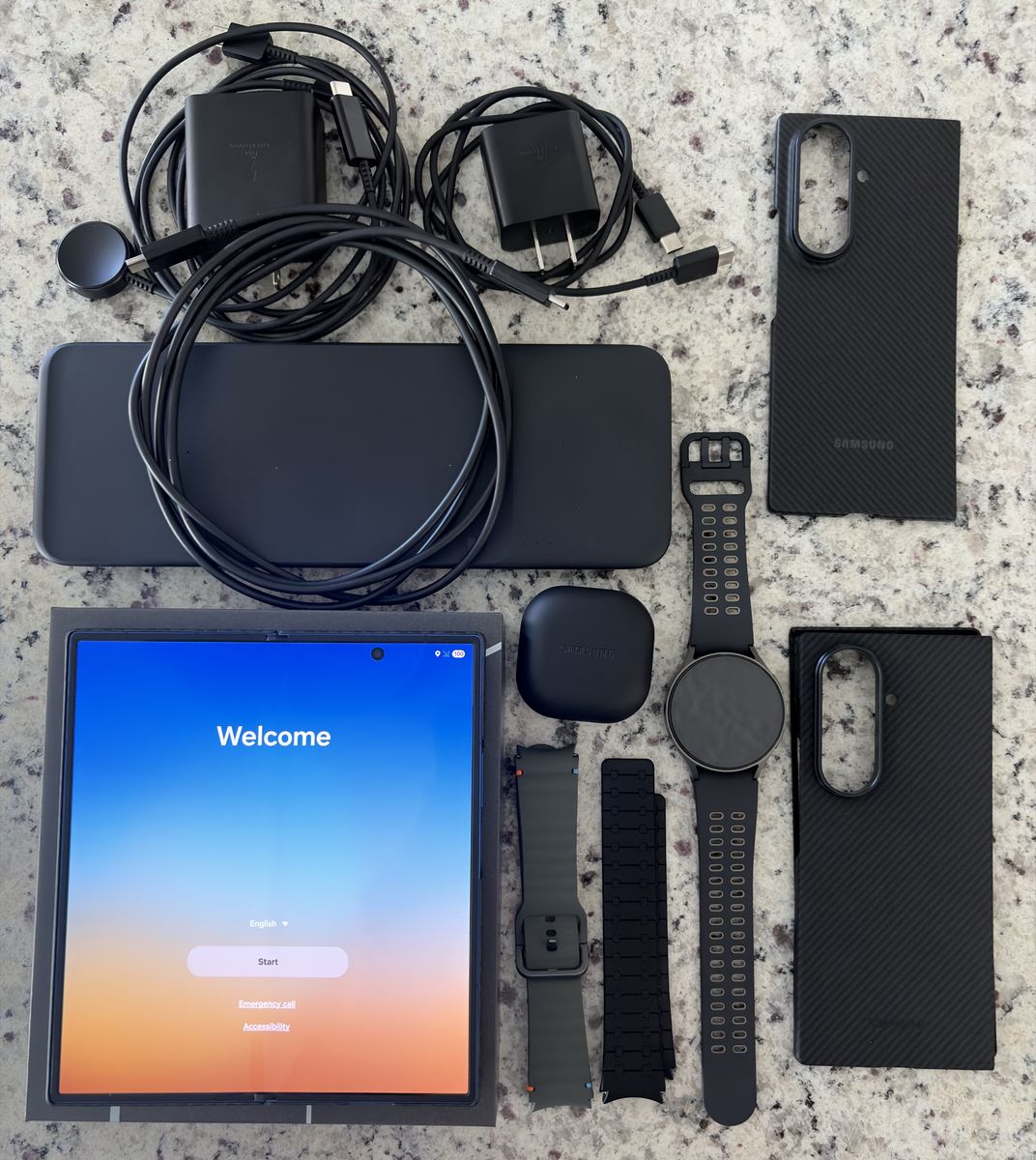 Samsung Galaxy Z Fold 7 phone and Series 7 watch