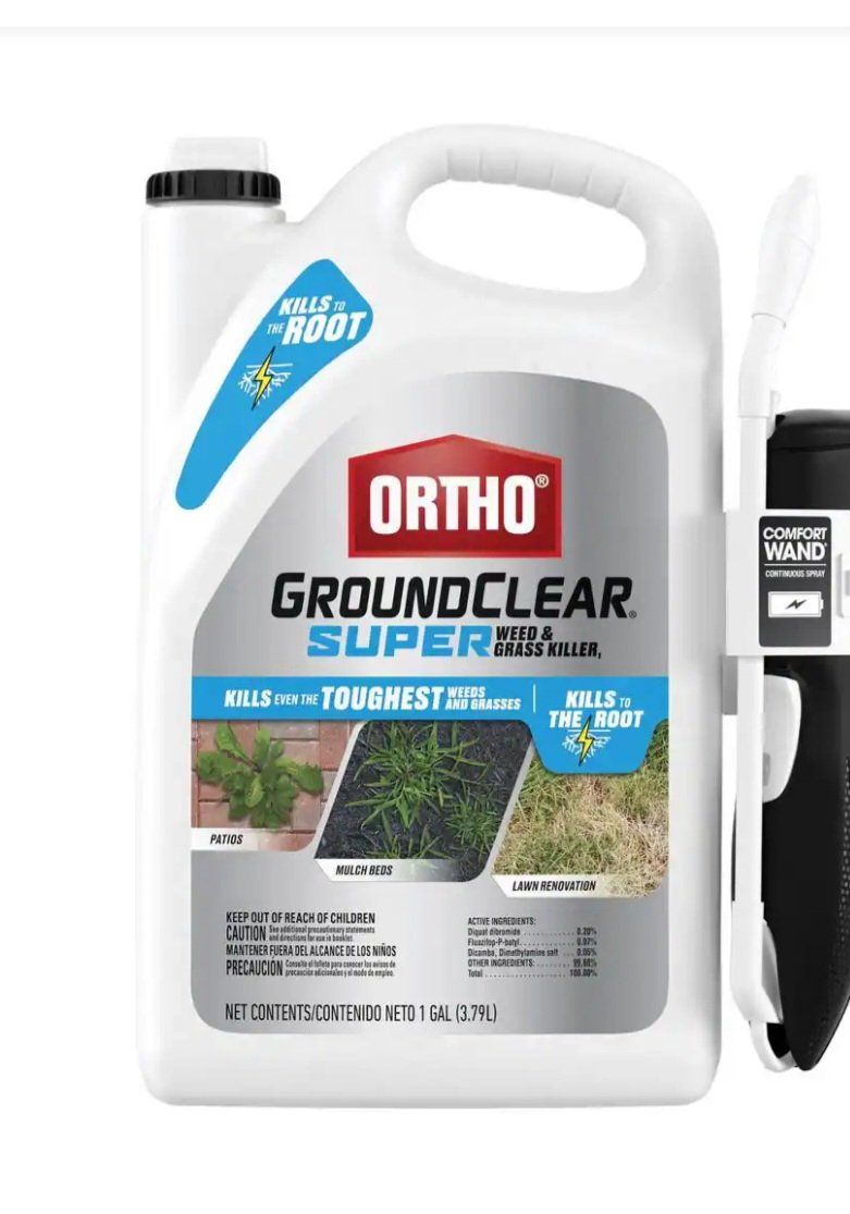 Ortho GroundClear Super Weed & Grass Killer, 1 Gallon, Kills to the Root, Comfort Wand ( missing the trigger sprayer)