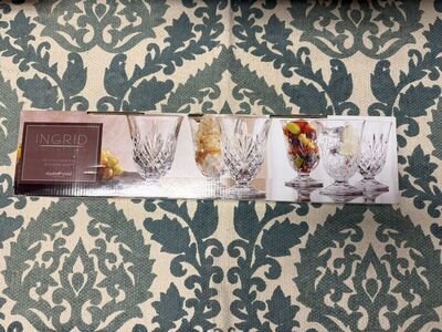 Heavy Cut Glass Sundae / Dessert Cups