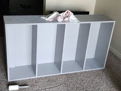 Gray 4-Cube Storage Shelf Unit - Versatile Organizer, Good Condition