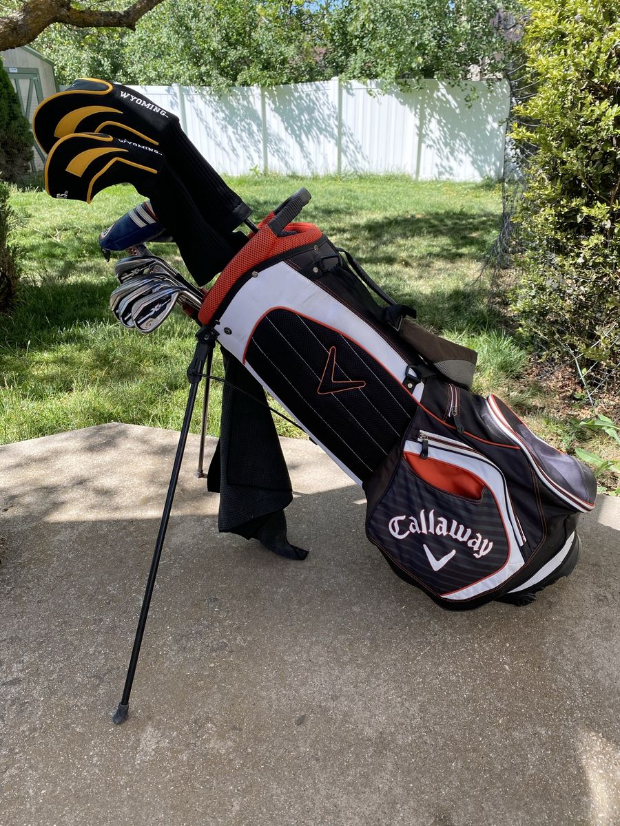 Callaway XR Project X 4.5 A-Flex Graphite Irons and Woods with Custom Golf Pride grips, Chev Bag, Nike Umbrella, Balls/Tees