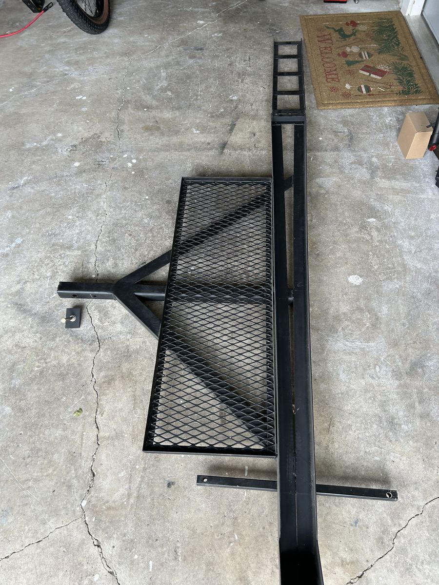 Steel motorcycle hitch rack 