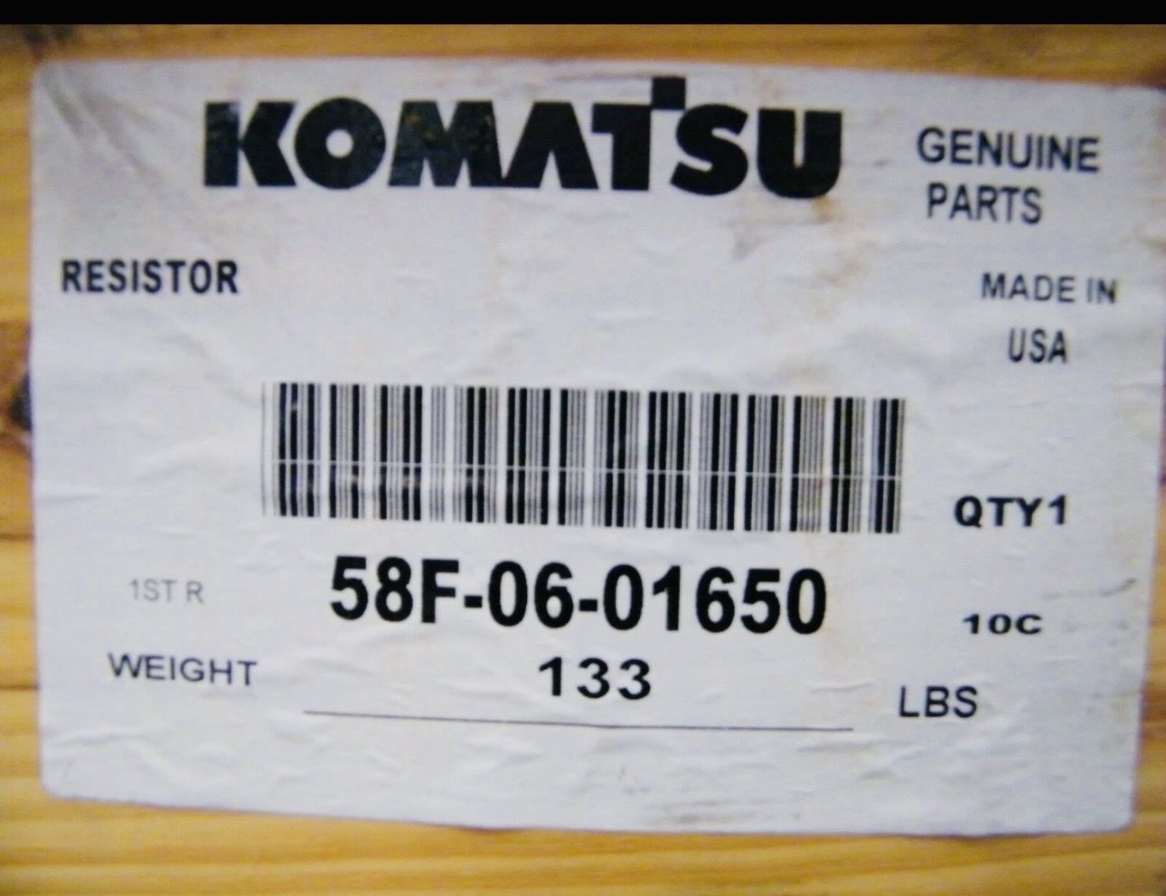 Komatsu 58F-06-01650 Resistor Grid New Old Stock