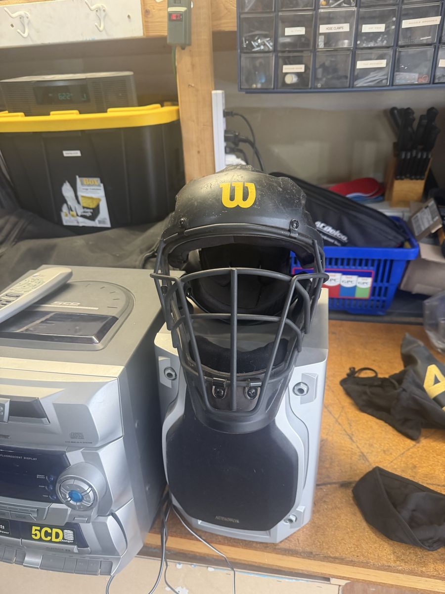 Wilson Black Umpire/ Catcher's Helmet with Titanium Mask and Padding