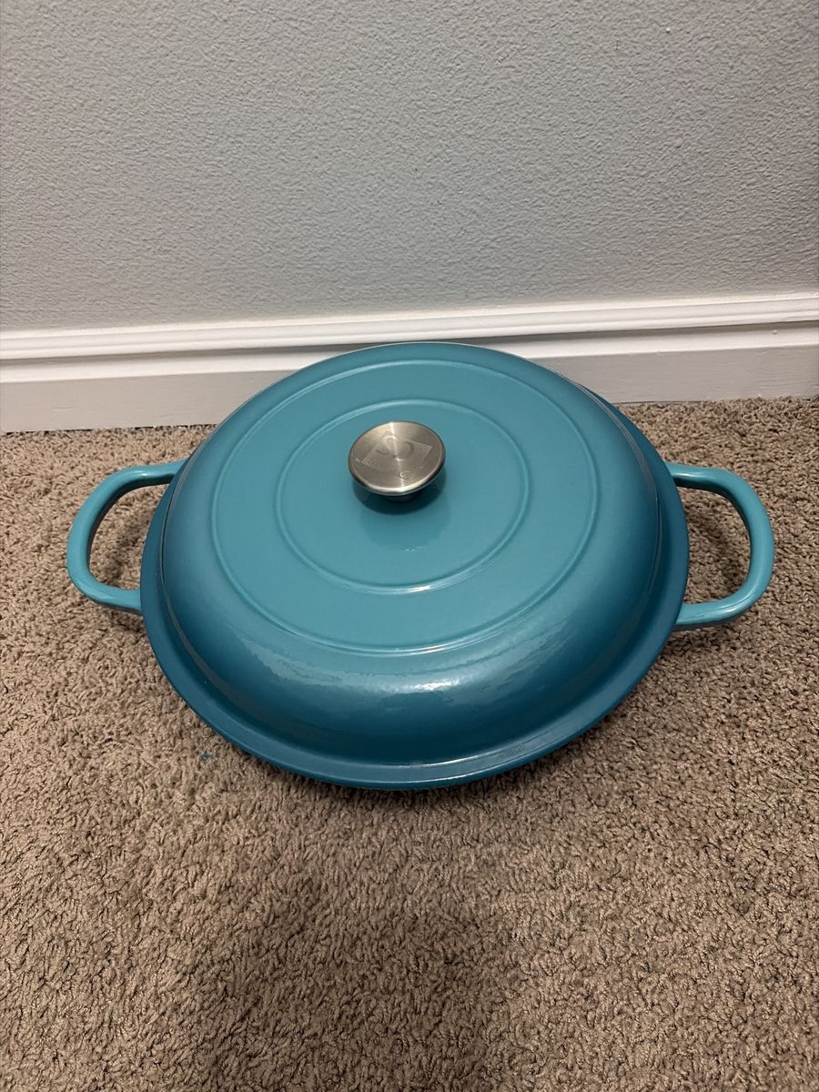 Cuisinart Enameled Cast Iron Dutch Oven - Teal, Excellent Condition