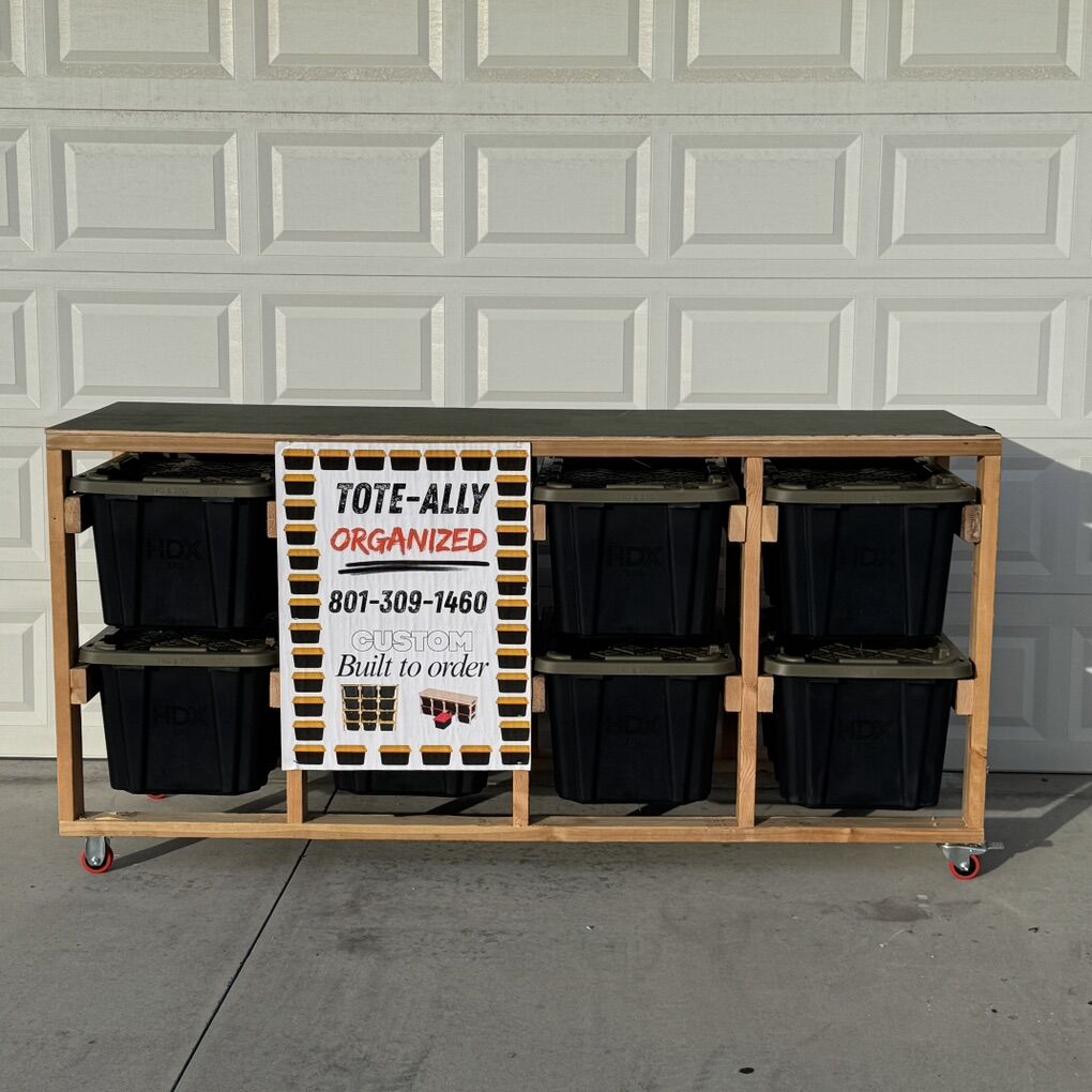 Portable Workbench w/ Intergraed Storage Totes