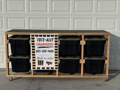 Portable Workbench w/ Intergraed Storage Totes