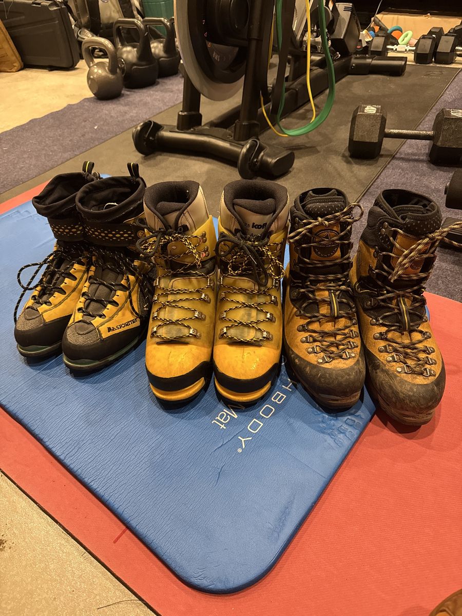 La sportiva and Koflach mountaineering boots