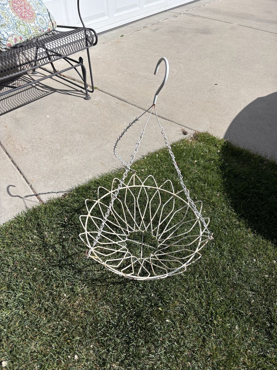 Vintage Wire Hanging Basket Planter
