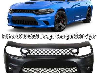 Front Bumper Cover Kit with Upper Lower Grille For 2015-2023 Dodge Charger SRT Style - New