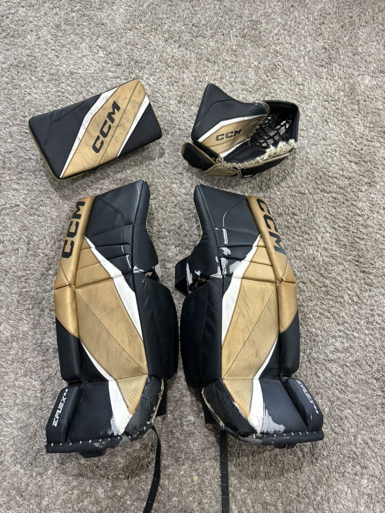 Hockey Goalie Pads, Blocker And Glove
