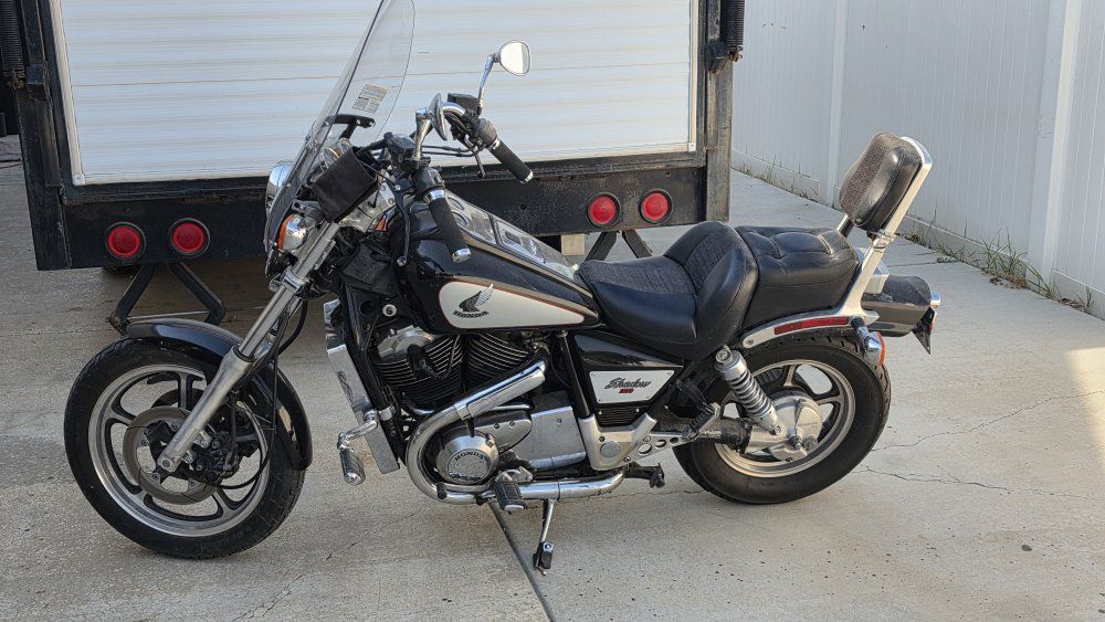 Used Honda Shadow 1100 Shadow Motorcycle - Black/Silver, Windshield, Passenger Backrest
