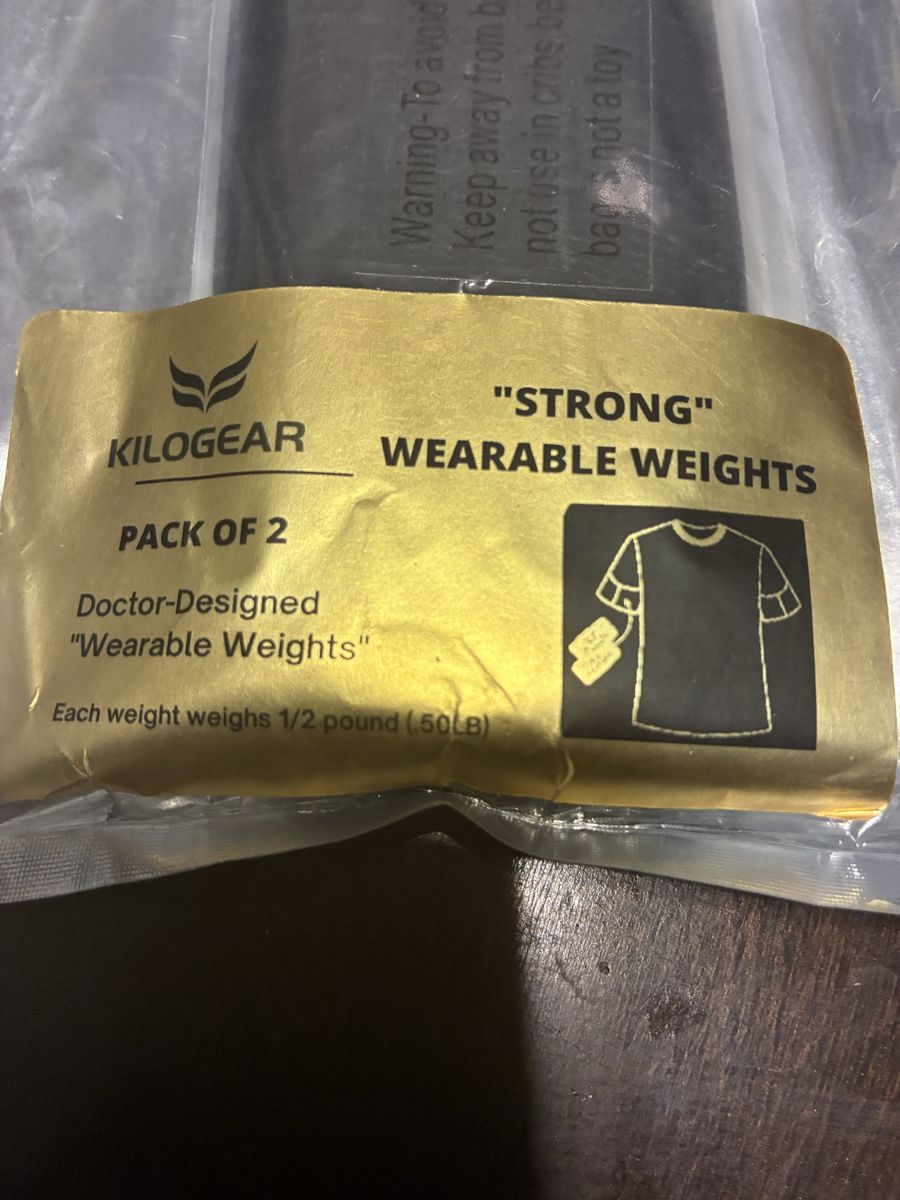 New Kilogear "STRONG" Wearable Weights - 2x 0.5lb Weights (1lb Total) -