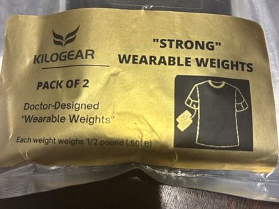New Kilogear "STRONG" Wearable Weights - 2x 0.5lb Weights (1lb Total) -