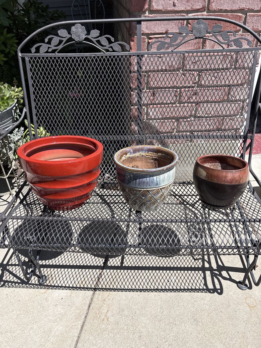 Planter Pots Fiberglass and Ceramic $10 Each See Description