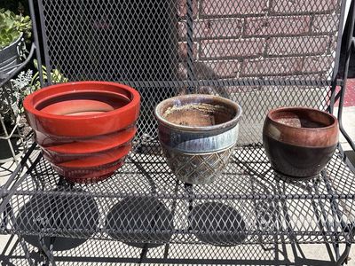Planter Pots Fiberglass and Ceramic $10 Each See Description