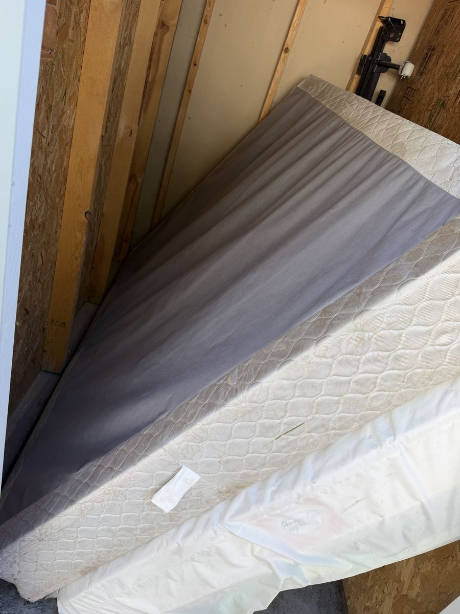 Metal Bed Frame & Box Spring - Queen Size, Black (Used)