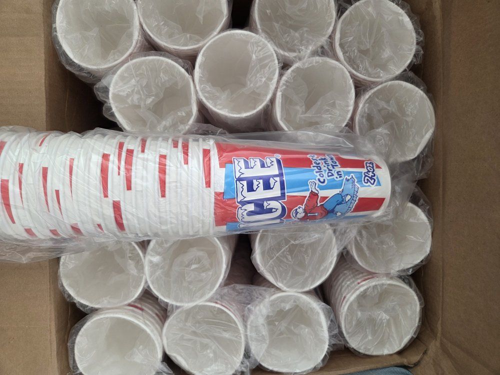ICEE 24oz Disposable Paper Cups - Red & Blue - Bulk