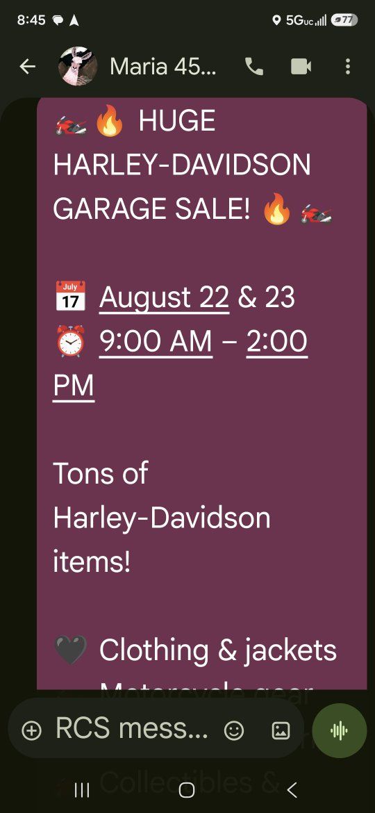 Huge Harley-Davidson Garage Sale - Clothing, Jackets & Gear