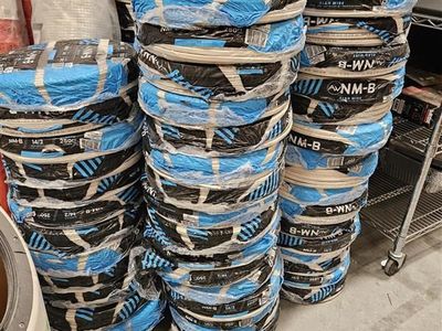 Alan Wire NM-B 14/3 250 ft. 14 Gauge Electrical Wire Rolls, White (50 Rolls) $130 a roll OBO