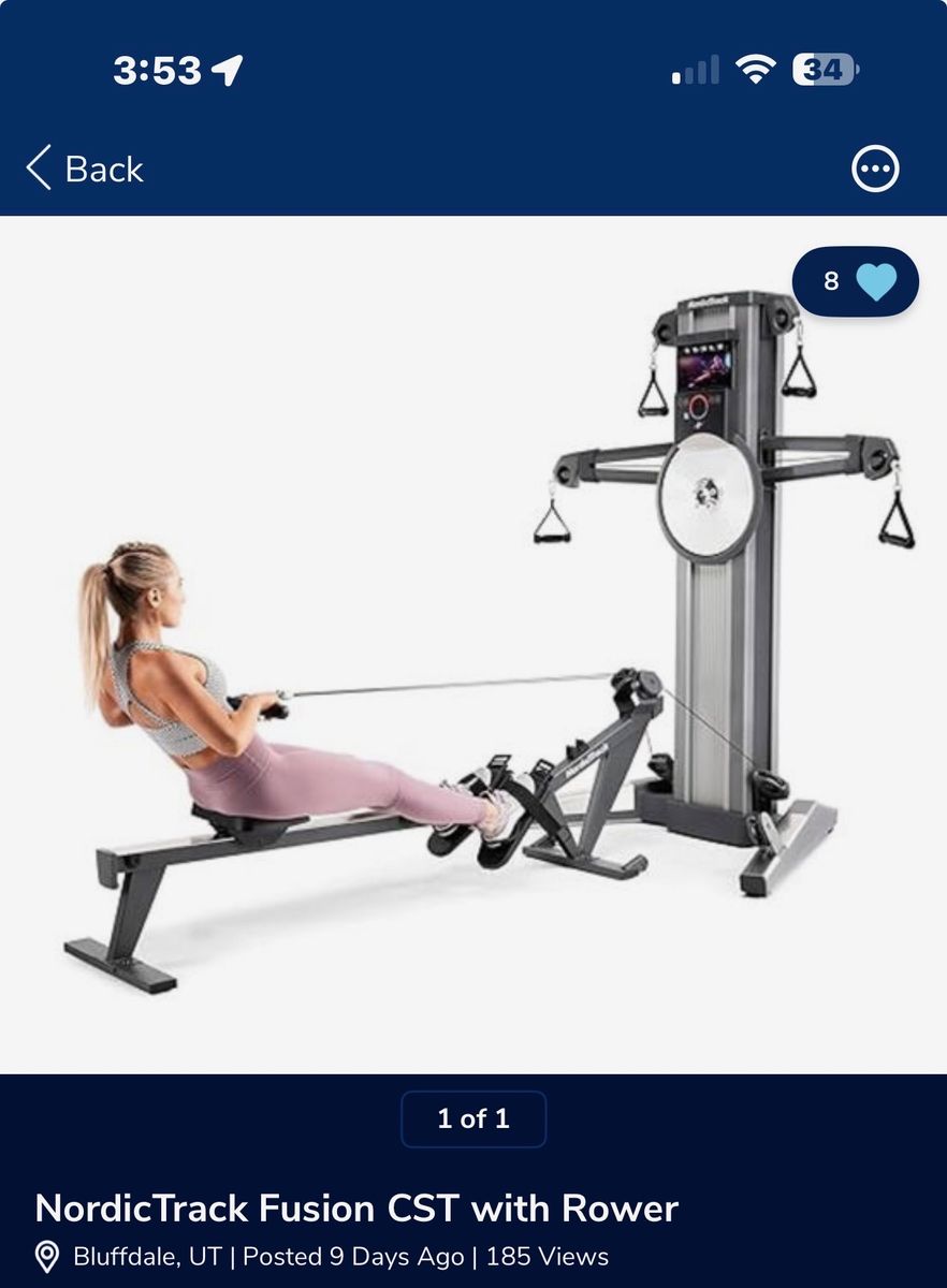 Cardio cable machine w/ rower bench