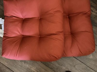 2 Pack EST. CLASSIC Outdoor Patio Chair Cushions - burnt orange, Tufted Seat Pads