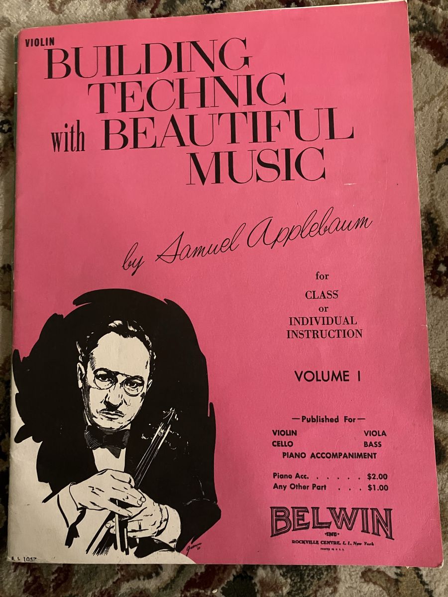 2 Vintage Violin Instructiontion Samuel Applebaum Building Technic with Beautiful Music Violin Vol 1 & Belwin String Building