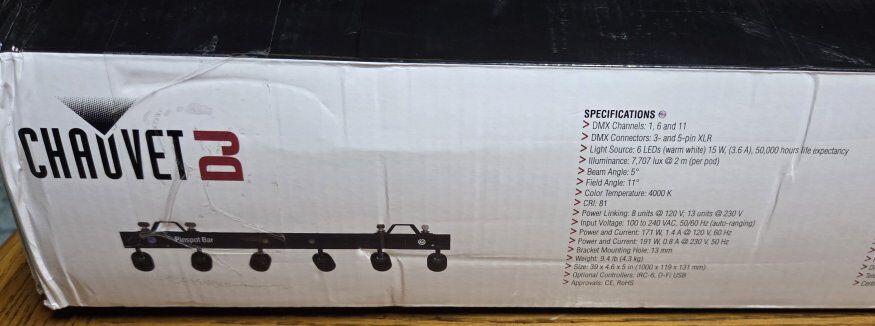 Chauvet DJ Pinspot 6 LED Bar.  New open box.