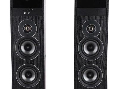 Rockville TM80B Powered Home Theater Tower Speaker System, Black, 800W, 8"