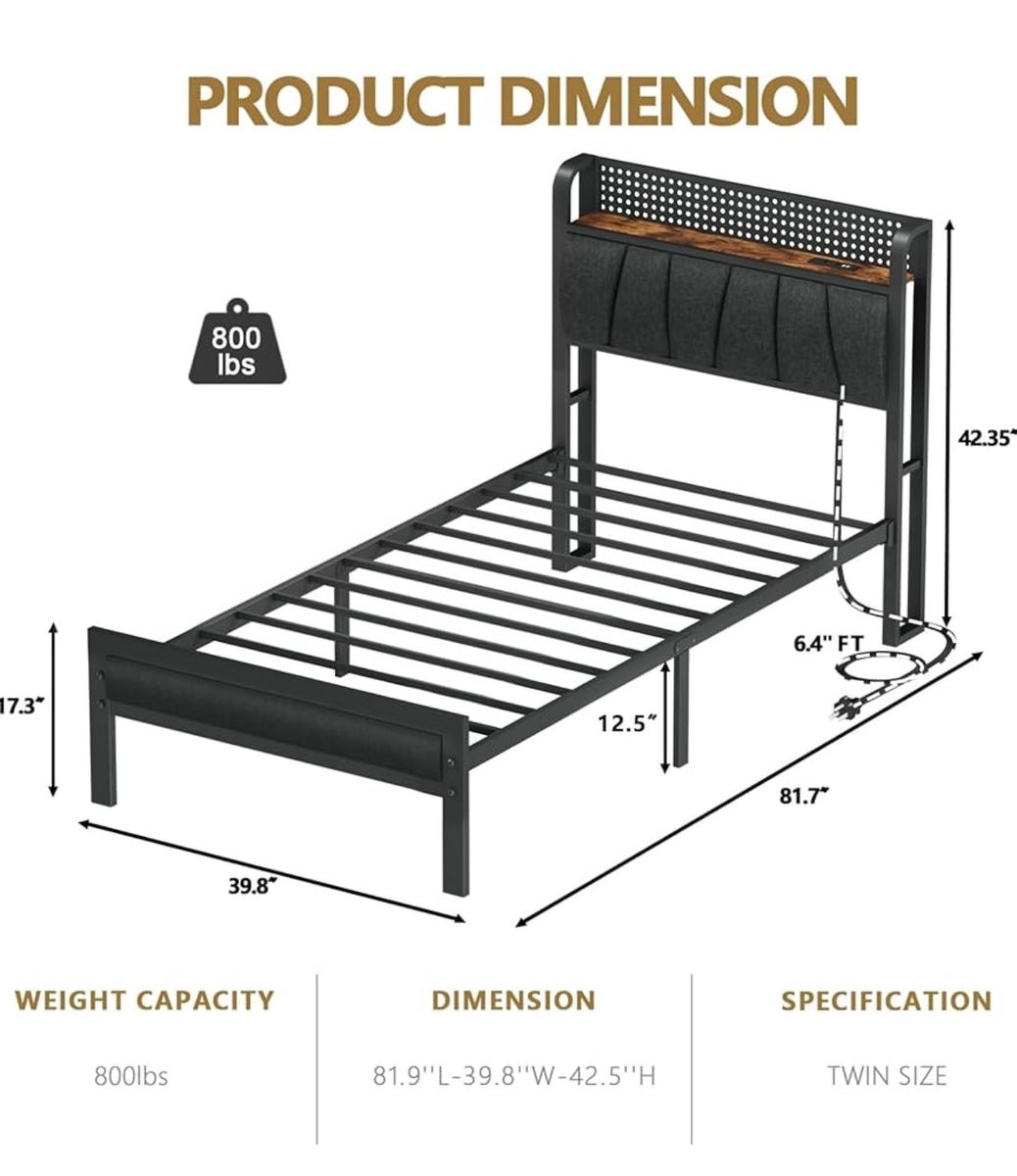 Twin Bed with Mattress